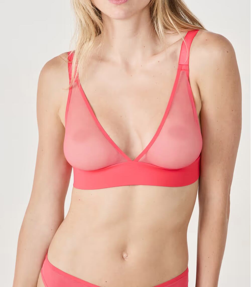 Etam 34B PURE MESH PLUS Wireless Triangle Bra Tulle NWT